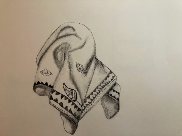Fabric-Drawing-with-charcoal